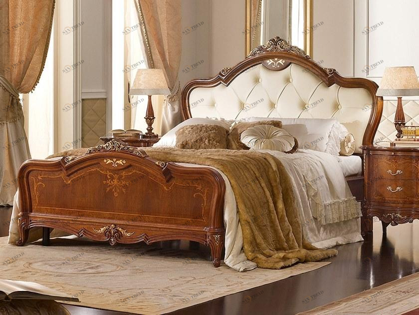 Valderamobili Кровать из орехового дерева с изголовьем капитоне Casa principe Cprl50/n