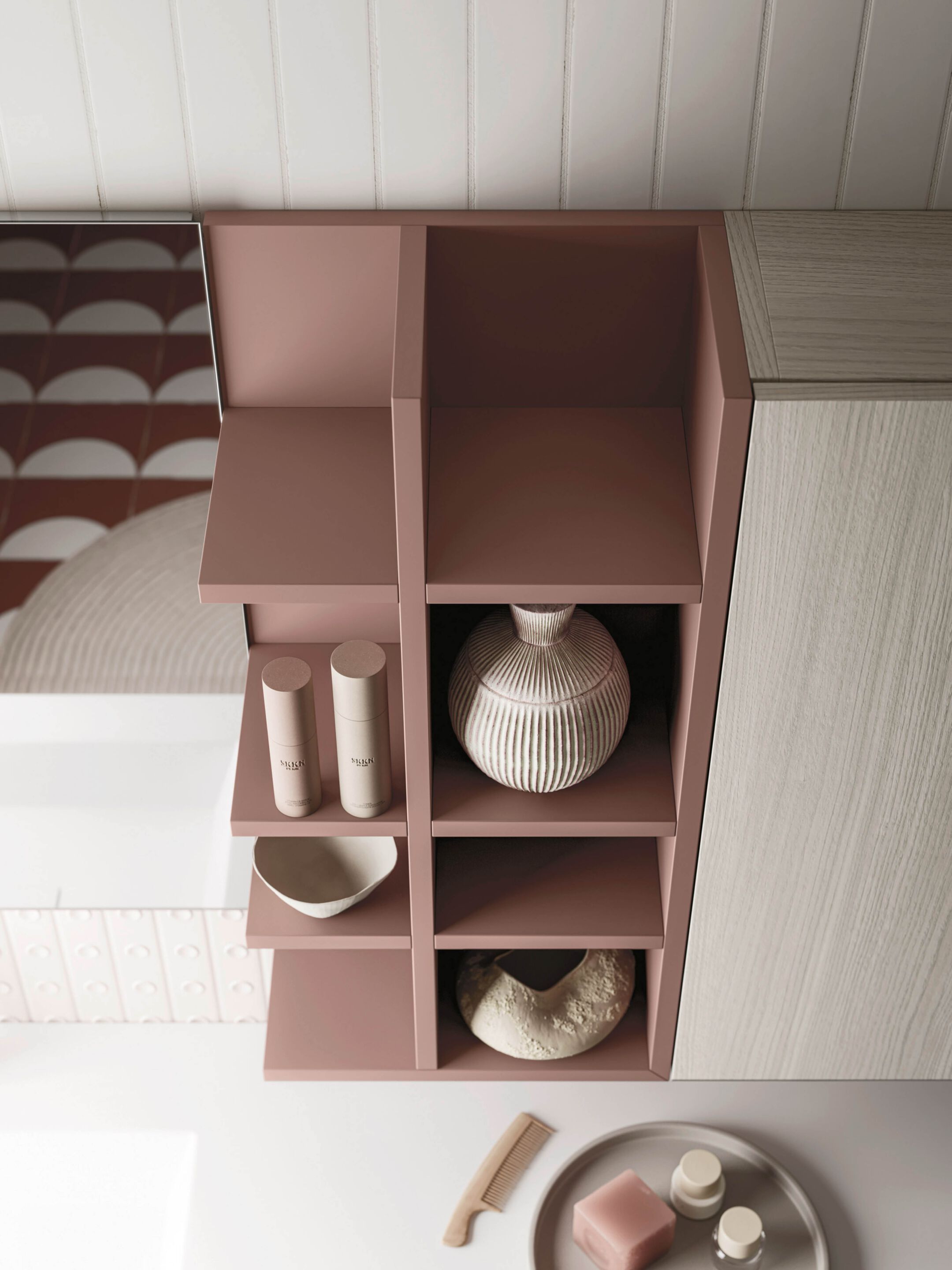 Подвесной шкаф для умывальника со встроенной раковиной Arbi Arredobagno HO.ME PLUS 45° C 30 ARCH-00045357 - Вид №2