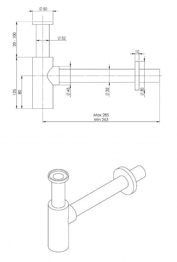 Сифон для умывальника LUSSO Luxe ARCH-00148971 - Вид №20
