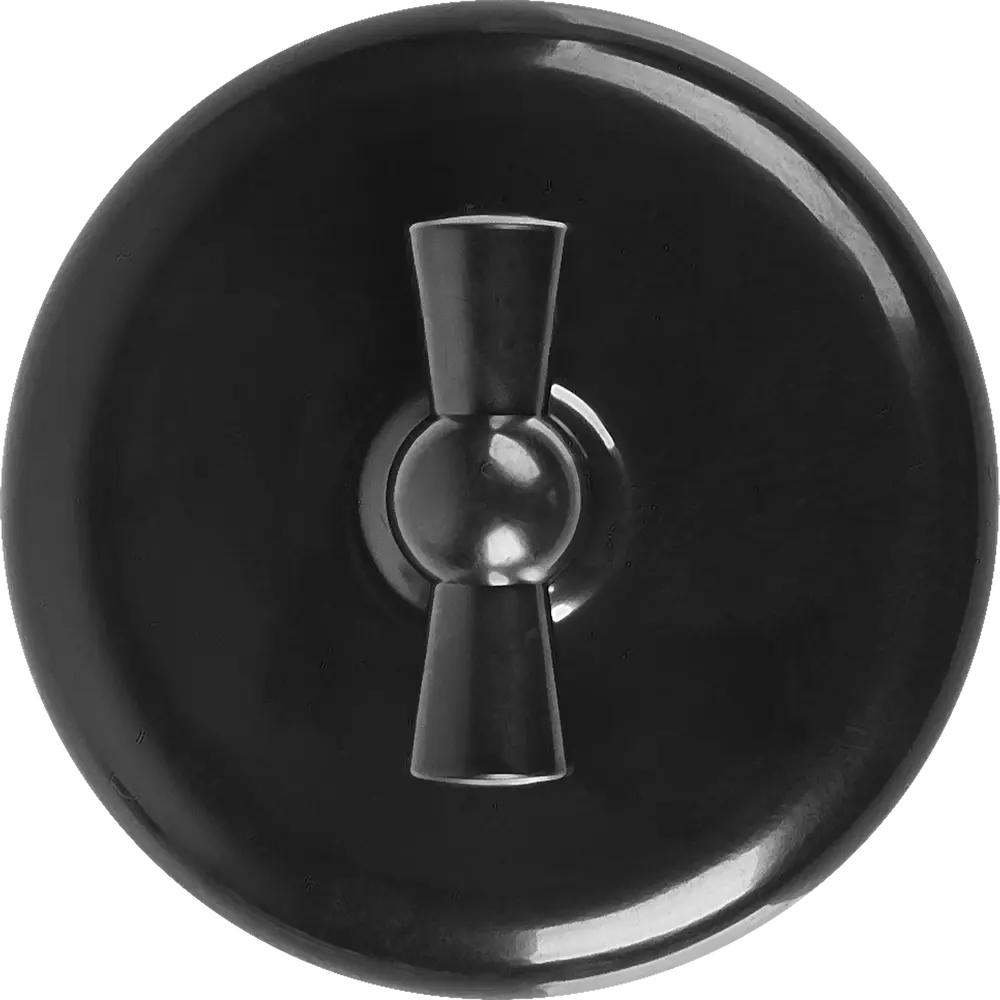 Выключатель проходной накладной Electraline 1 клавиша цвет черный Ретро STLM-2172217 - Вид №1