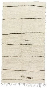 AFOLKI Прямоугольный коврик из шерсти в полоску Beni ourain Taa354be