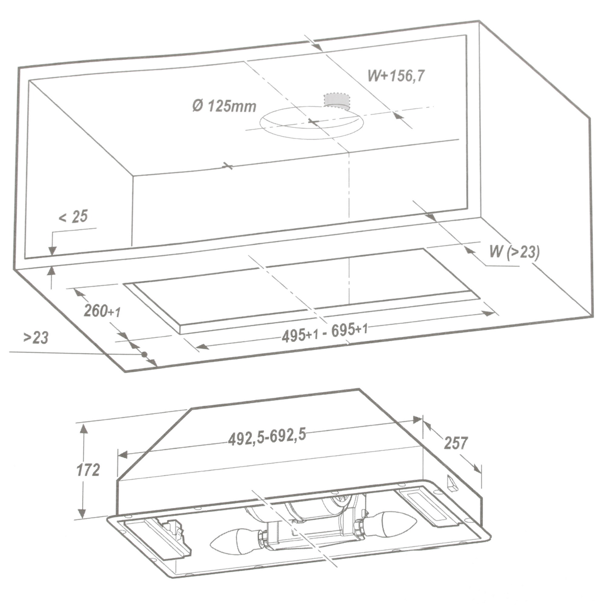 8155219 Вытяжка полновстраиваемая Jetair VIERA GR/A/72 серебристый STDN-0022347 - Вид №8