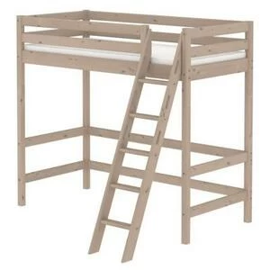 Кровать Flexa Classic высокая с наклонной лестницей, коричневая, 190 см