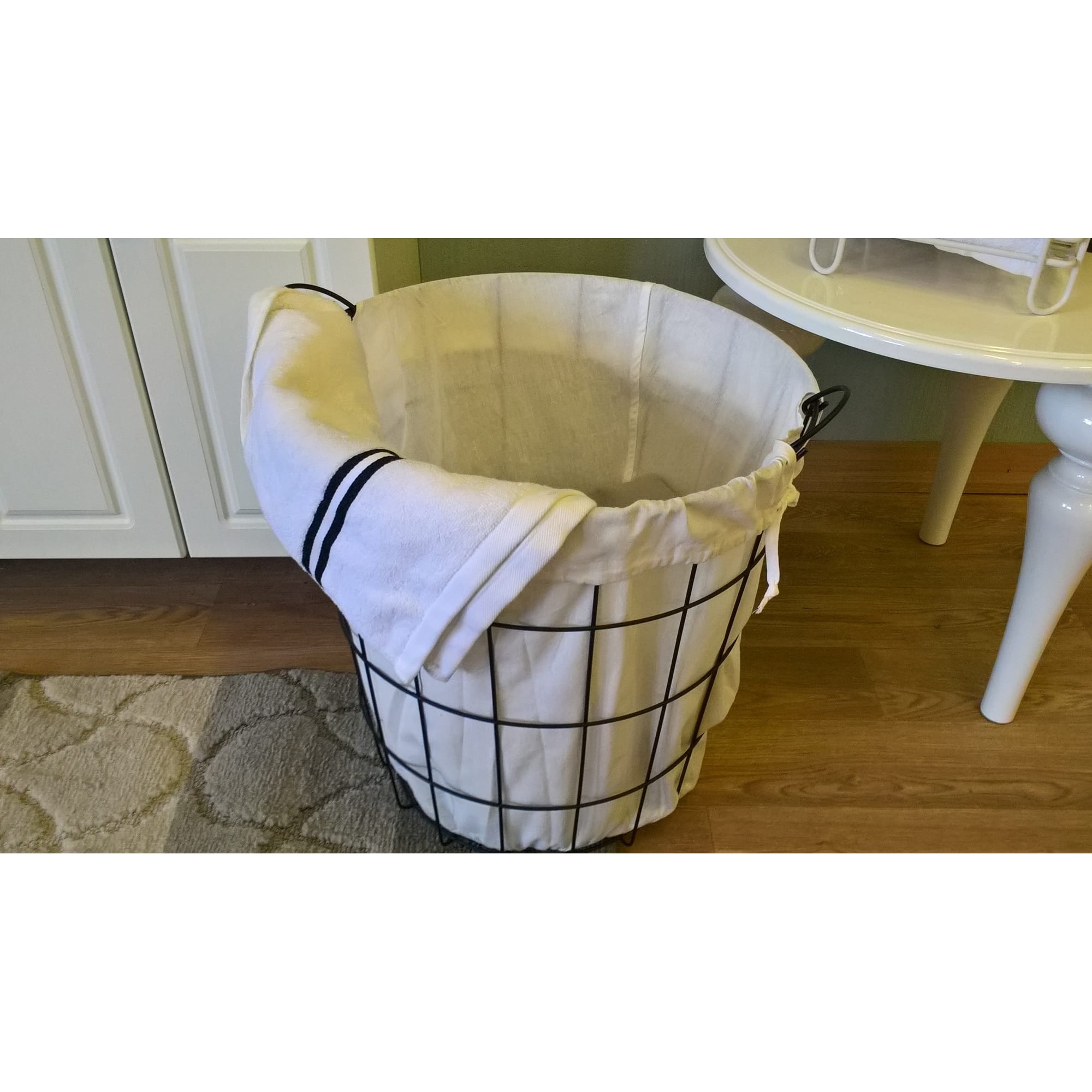 82411011 Корзина для белья с чехлом, 400x400x400 мм, цвет чёрный Аксессуары для ванных комнат Santreyd  - Вид №6