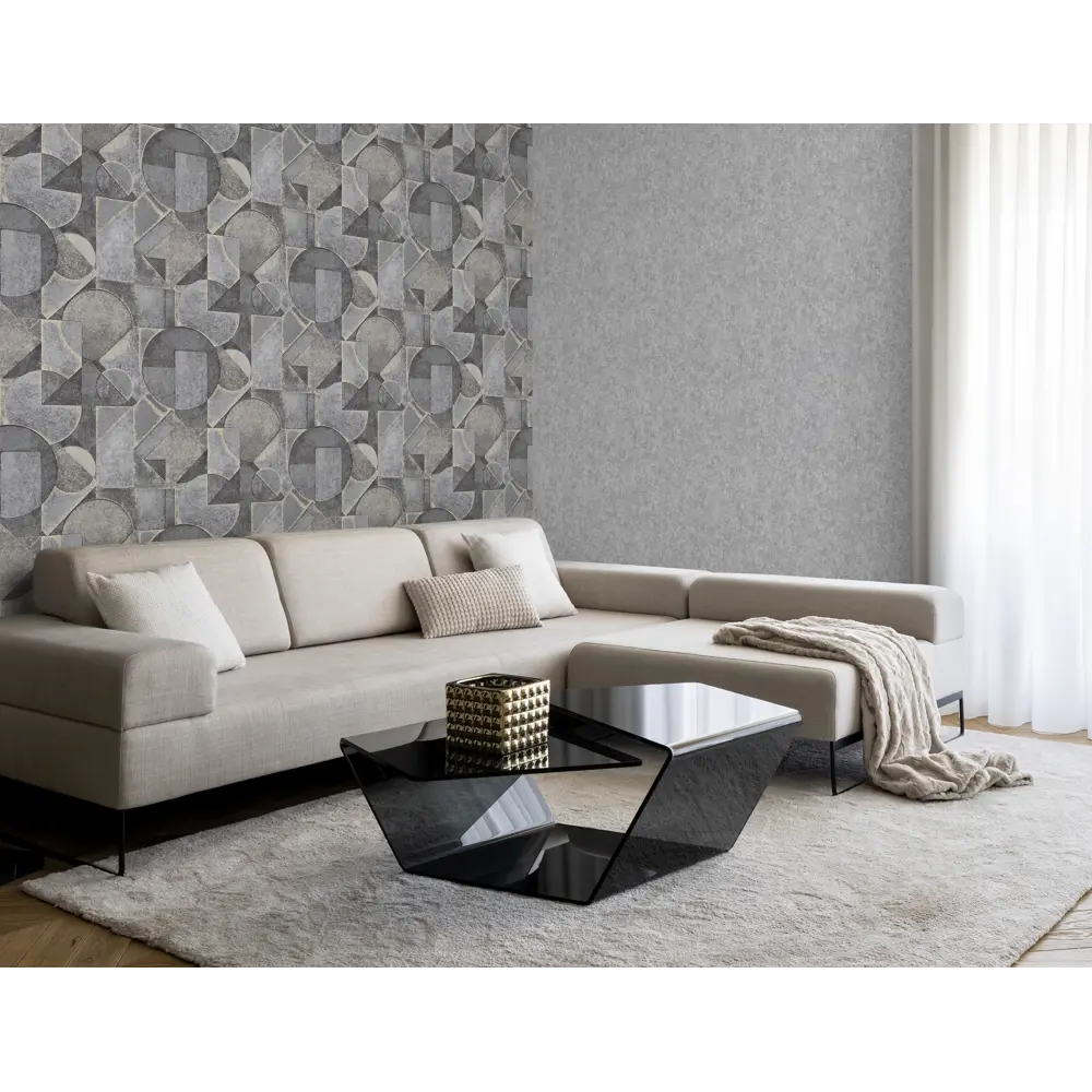 Обои флизелиновые Ateliero Cubus графитовые 1.06 м AT88294-15 STLM-2170893 - Вид №4