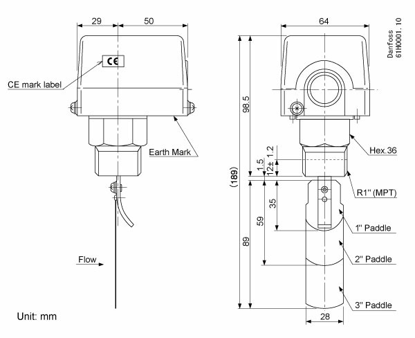 Danfoss Реле протока FQS FQS U30G Реле протока 061H4000  - Вид №1