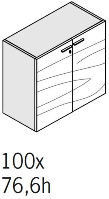 Bralco Низкий офисный ящик для хранения из шпона с распашными дверцами Aba sun-id-1346785 - Вид №4