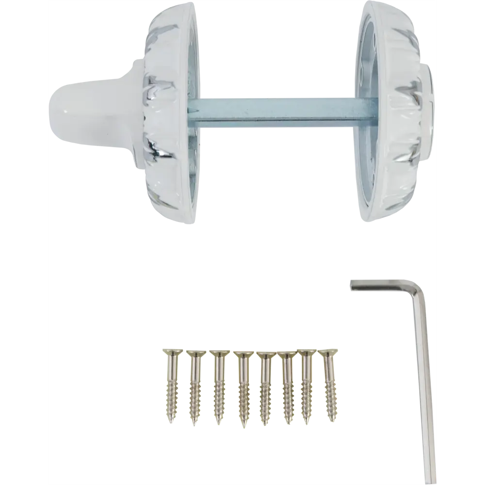 Накладка фиксатор круглая цвет белый/хром Santreyd STLM-2046362 - Вид №3