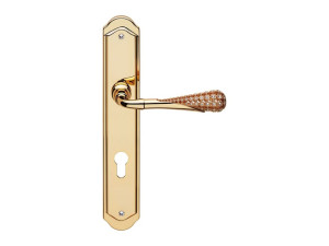 Латунная ручка на пластине с кристаллами Swarovski®