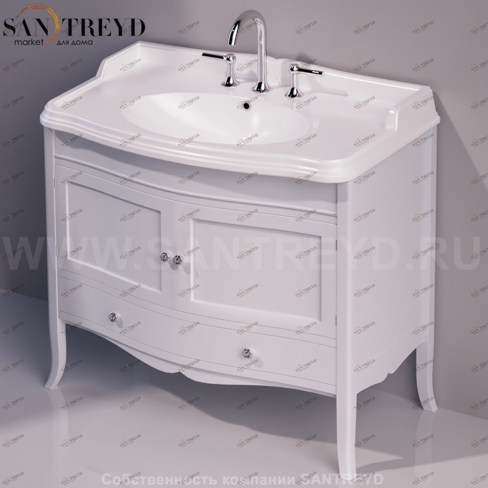 Тумба под раковину AR864 белая Simas Arcade ARMC90BIANCO