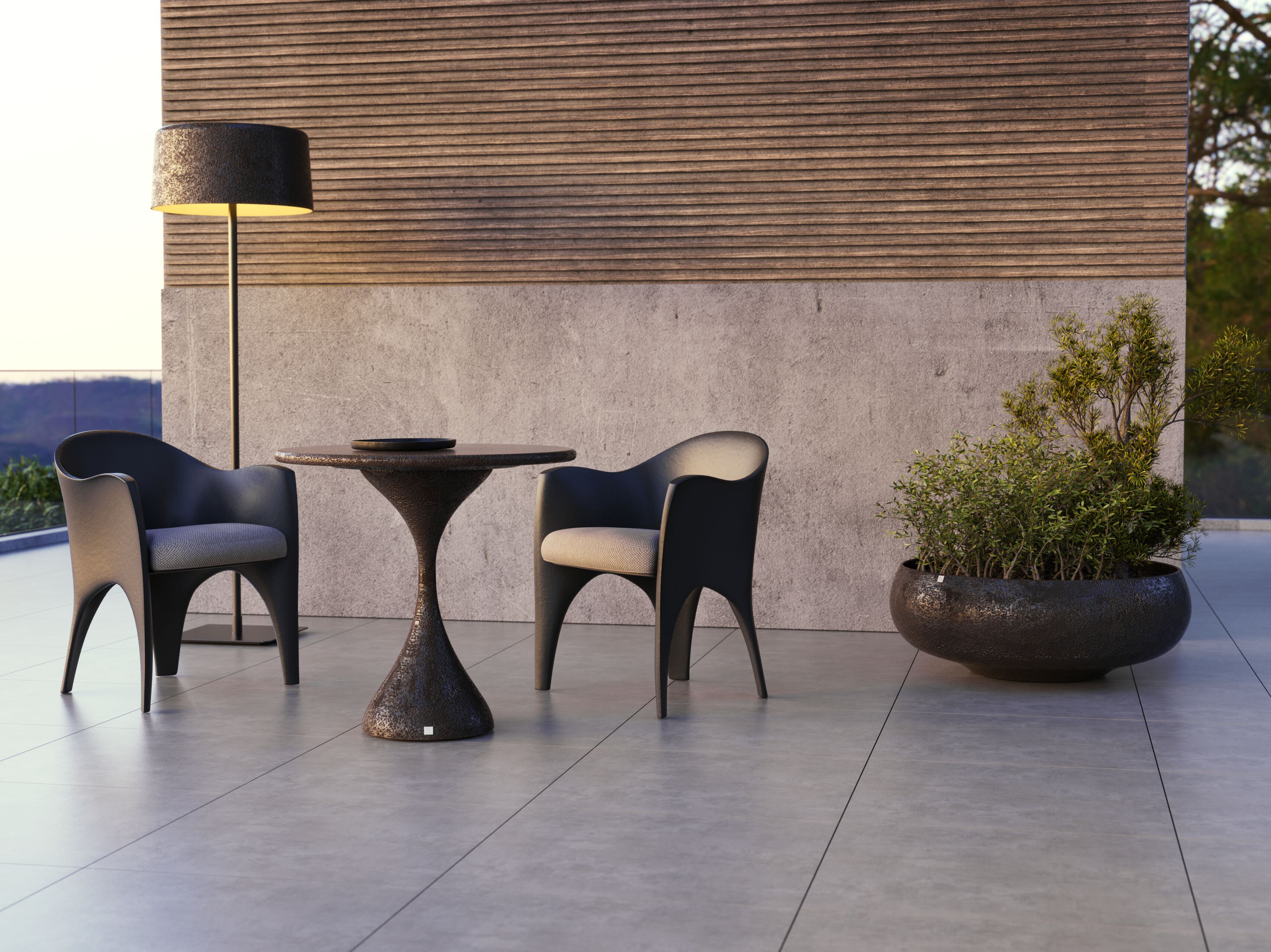 Низкий садовый горшок из стекловолокна GANSK ARCH-00076870 - Вид №3