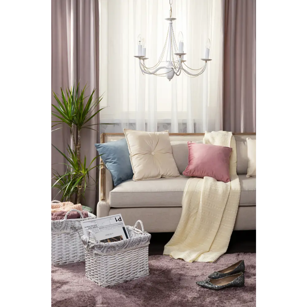 Подушка «Бархат», 40х40 см, цвет серый/голубой LINEN WAY STLM-2082640 - Вид №5