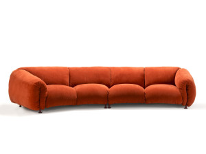 Съемная ткань изогнутый диван