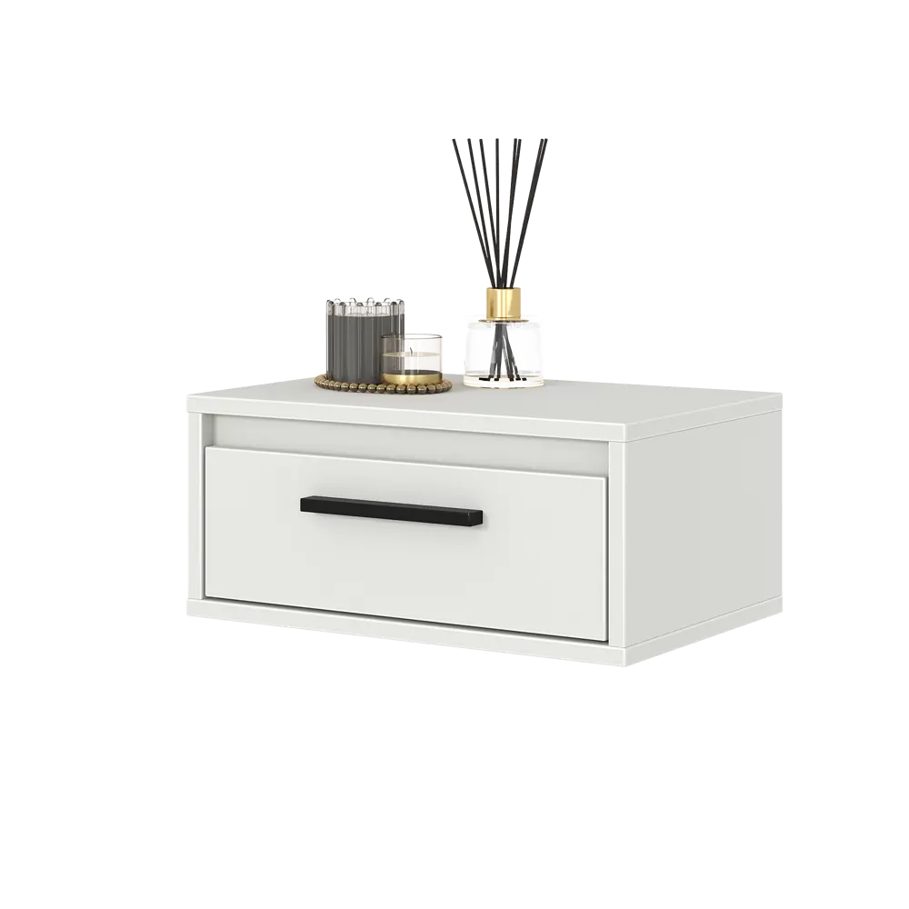 Тумба прикроватная подвесная Лион 45x20x30 см ЛДСП цвет белый Santreyd STLM-2041562 - Вид №9