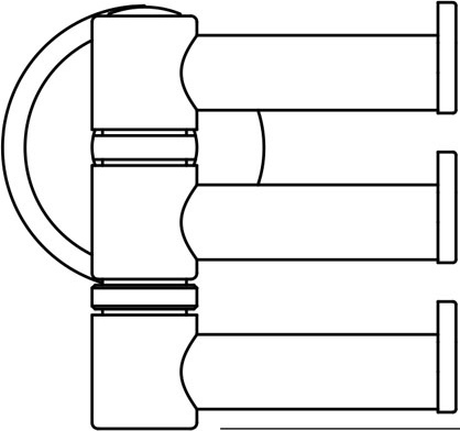 VIZ 047 Крючок поворотный тройной FBS Vizovice - Вид №1