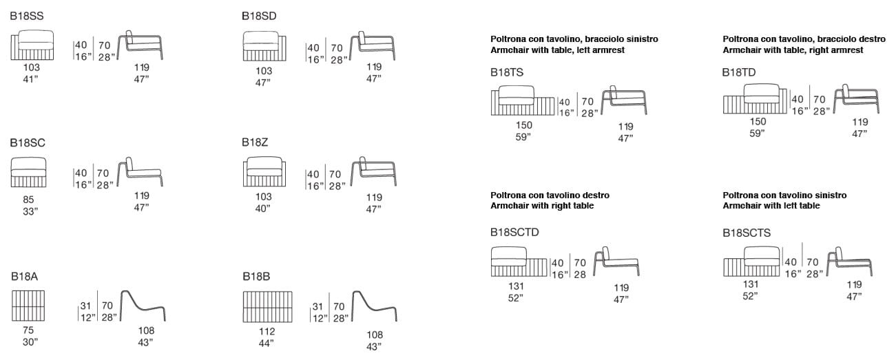 3-местный тканевый садовый диван Paola Lenti рамка ARCH-00098316 - Вид №10
