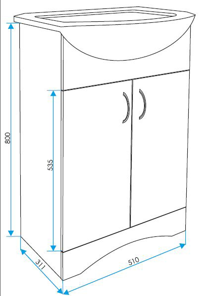 У22938 Тумба Уют 50Н 2д, Белая 1 Marka Уют - Вид №3