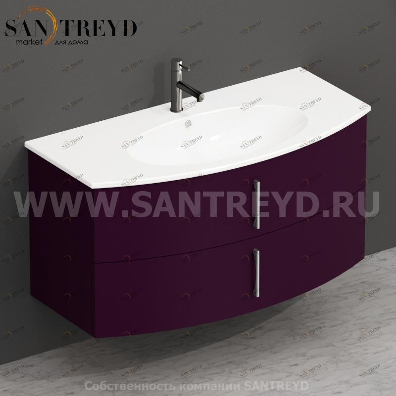 MDMC10Y079 Тумба с двумя ящиками 100 см фиолетовая Globo 4ALL Италия Ceramica Globo