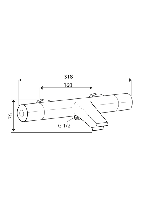 1381515 Смеситель Для Душа И Ванны Pure 38 160Cc Хром Hafa  Хромированный  - Вид №1