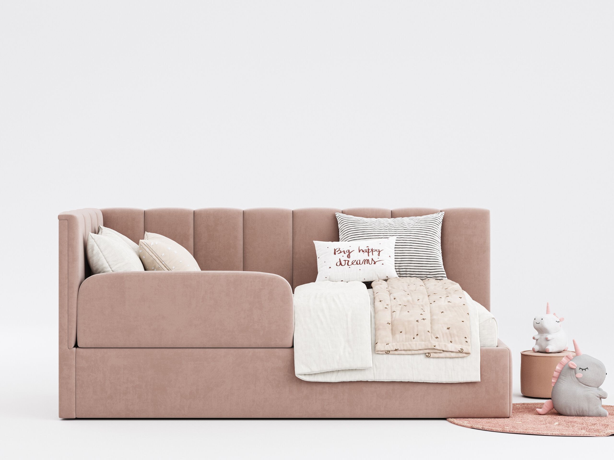 Односпальная кровать с мягким изголовьем Woodsoft VALENCIA ARCH-00111515 - Вид №1