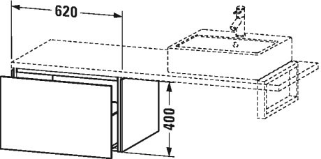 LC583301111 Шкафчик для консоли L-Cube #LC5833 620 x 547 мм Кашемировый дуб Duravit - Вид №1