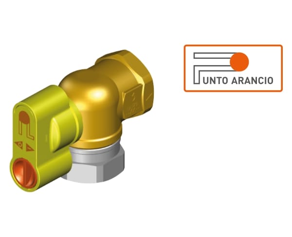 Запорный клапан с гнездом давления и предохранительной ручкой версия 90 ° спереди TECO G2 Punto Orange® ARCH-00114326 - Вид №1