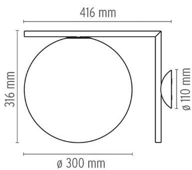 Стеклянный и металлический настенный светильник Flos IC Lights ARCH-00089213 - Вид №4