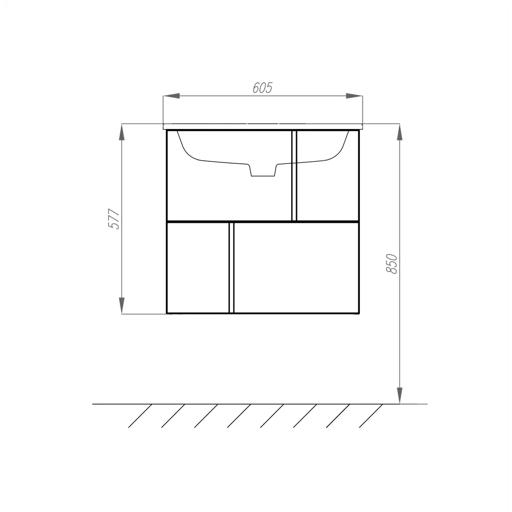Тумба под раковину подвесная Roca Pilar 60 см цвет белый STLM-2201845 - Вид №10