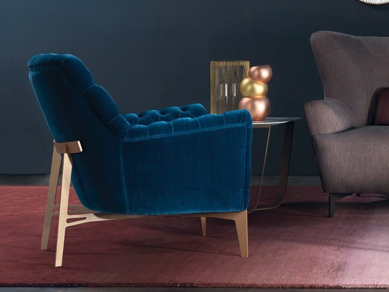 Бархатное кресло с подлокотниками Borzalino EVE CAPITONNÉ ARCH-00087841 - Вид №2