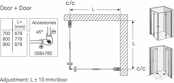 59901197 Складная душевая дверь IFO Space, SPNKB 900 правая - Вид №9