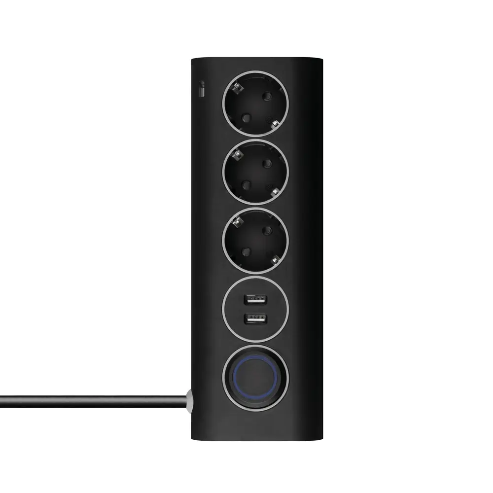 Сетевой фильтр Rombica Neo WC3U 3 розетки с заземлением 3x1.5 мм 2 USB 1.5 м 3500 Вт цвет черный STLM-2111905