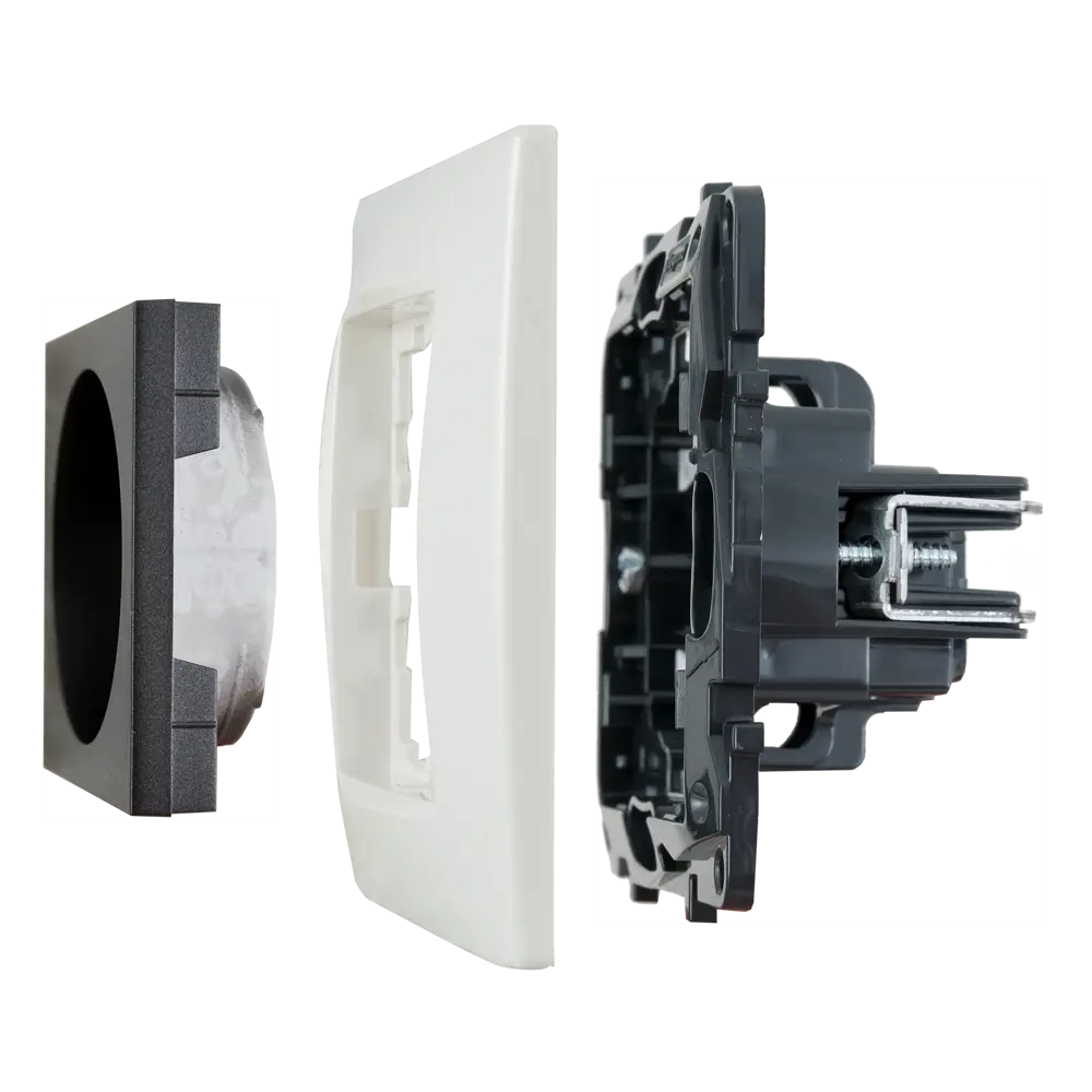 Розетка без заземления - Legrand Structura - без шторок 16А 250В винтовые зажимы - магнезиум STLM-2093237 - Вид №5
