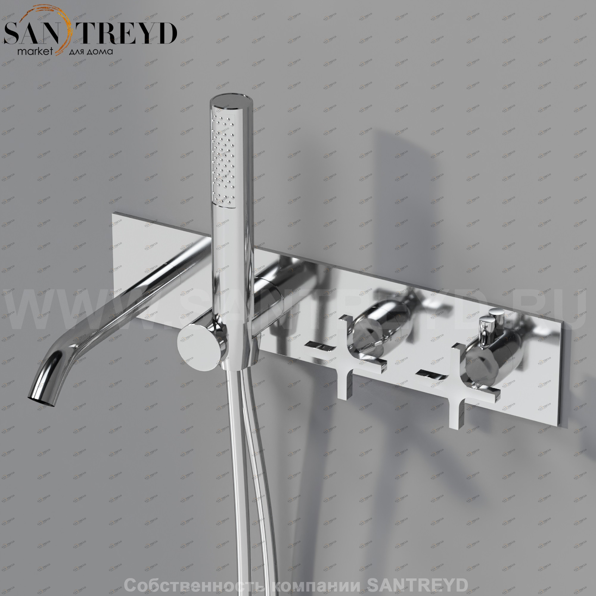 Встроенный термостат AMEM343S MEMORY для ванны хромированный Agape