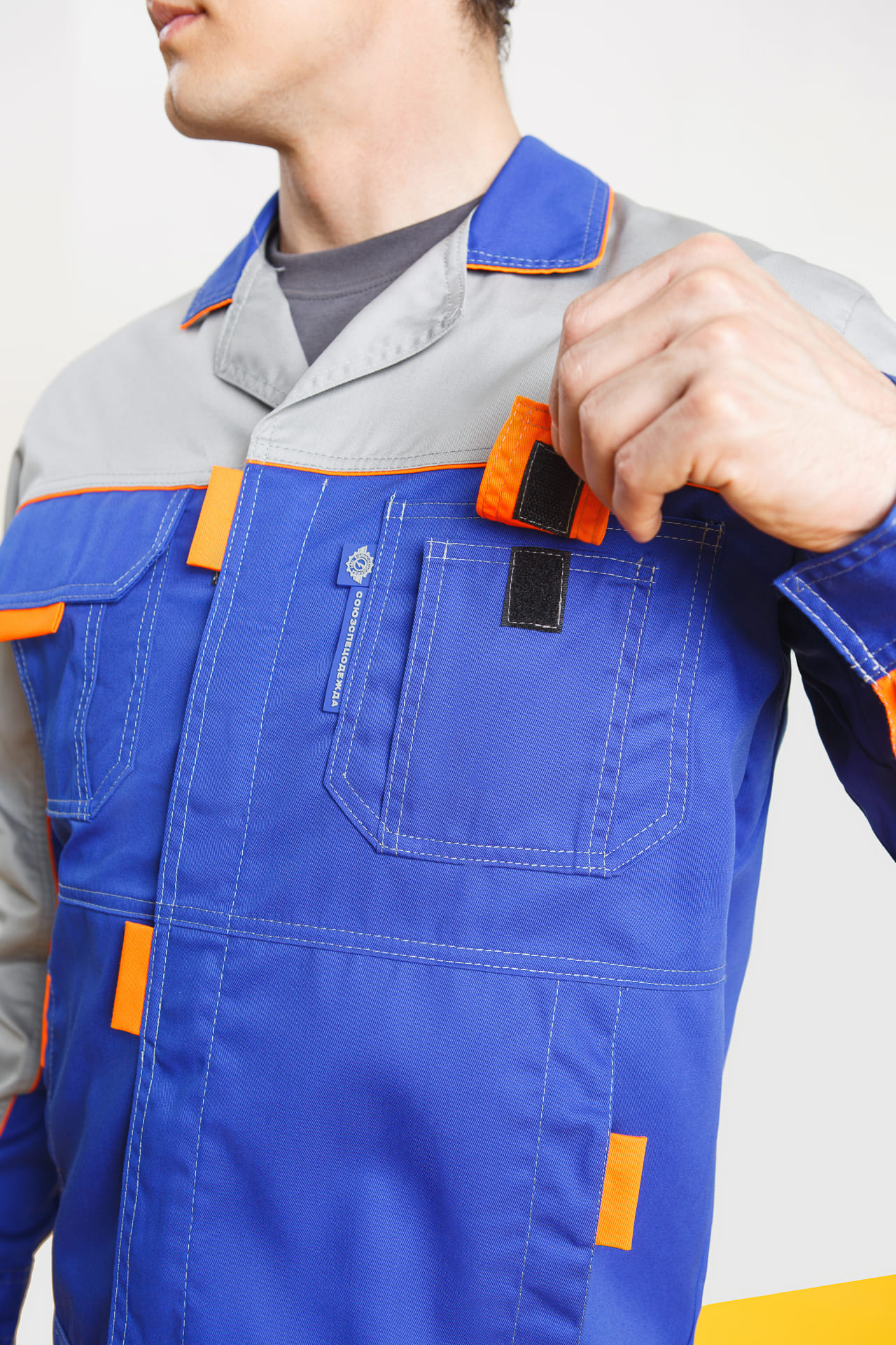 4957406 Куртка "Профессионал" василек со светло-серым  Летняя спецодежда  размер 52-54/182-188  - Вид №5