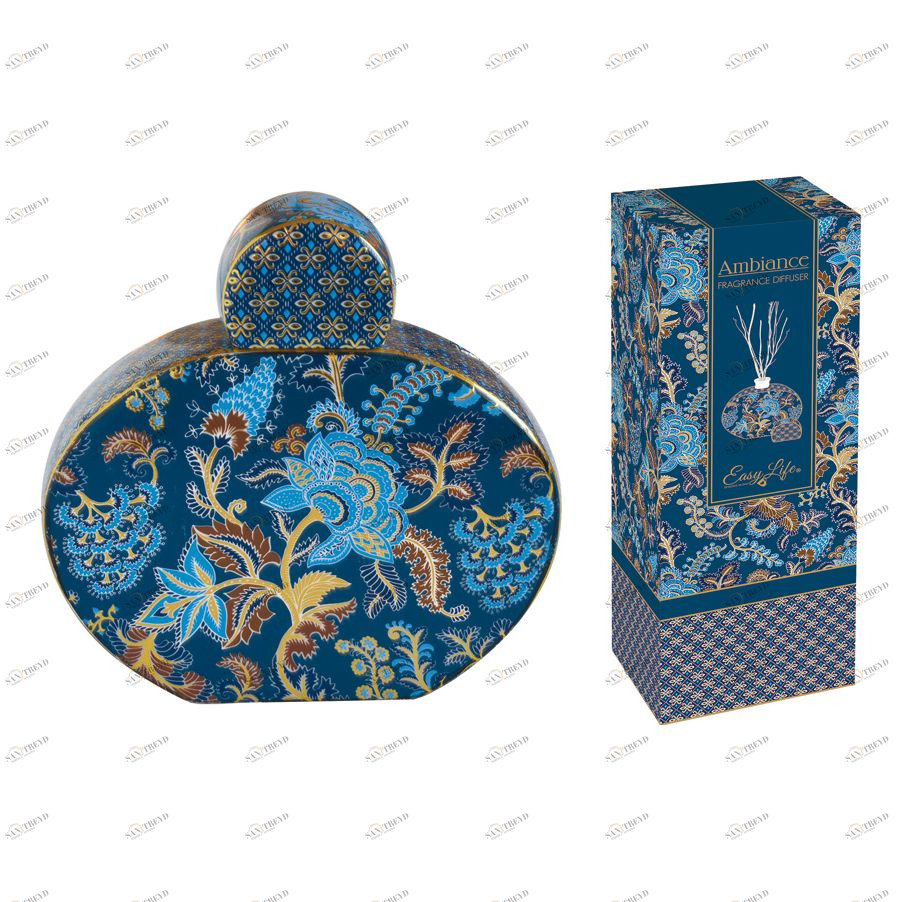 Диффузор фарфоровый с палочками синий "Сияние Лаунж" EASY LIFE СИЯНИЕ 00-3946433 Синий 