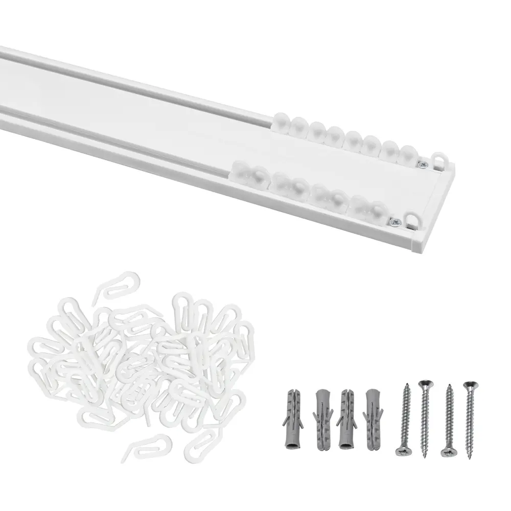 Шинный карниз двухрядный KREAFORTA Pro 240 см алюминий цвет белый комплект STLM-2168646 - Вид №2