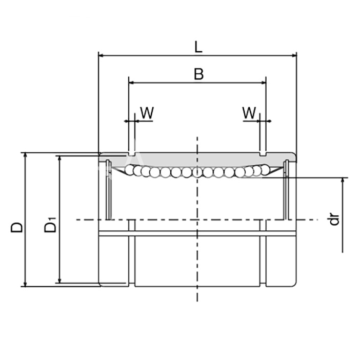 IS606 Линейный подшипник LME20-UU-AJ ISKRA  - Вид №1