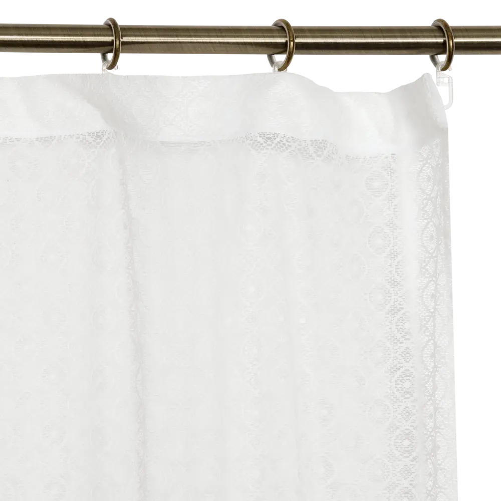 Тюль на ленте Орнамент 250x260 см полиэстер геометрия цвет экрю AMORE MIO STLM-2055231 - Вид №5