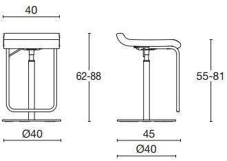 Diemme Регулируемый по высоте табурет из ткани с подставкой для ног sun-id-1407317 - Вид №5