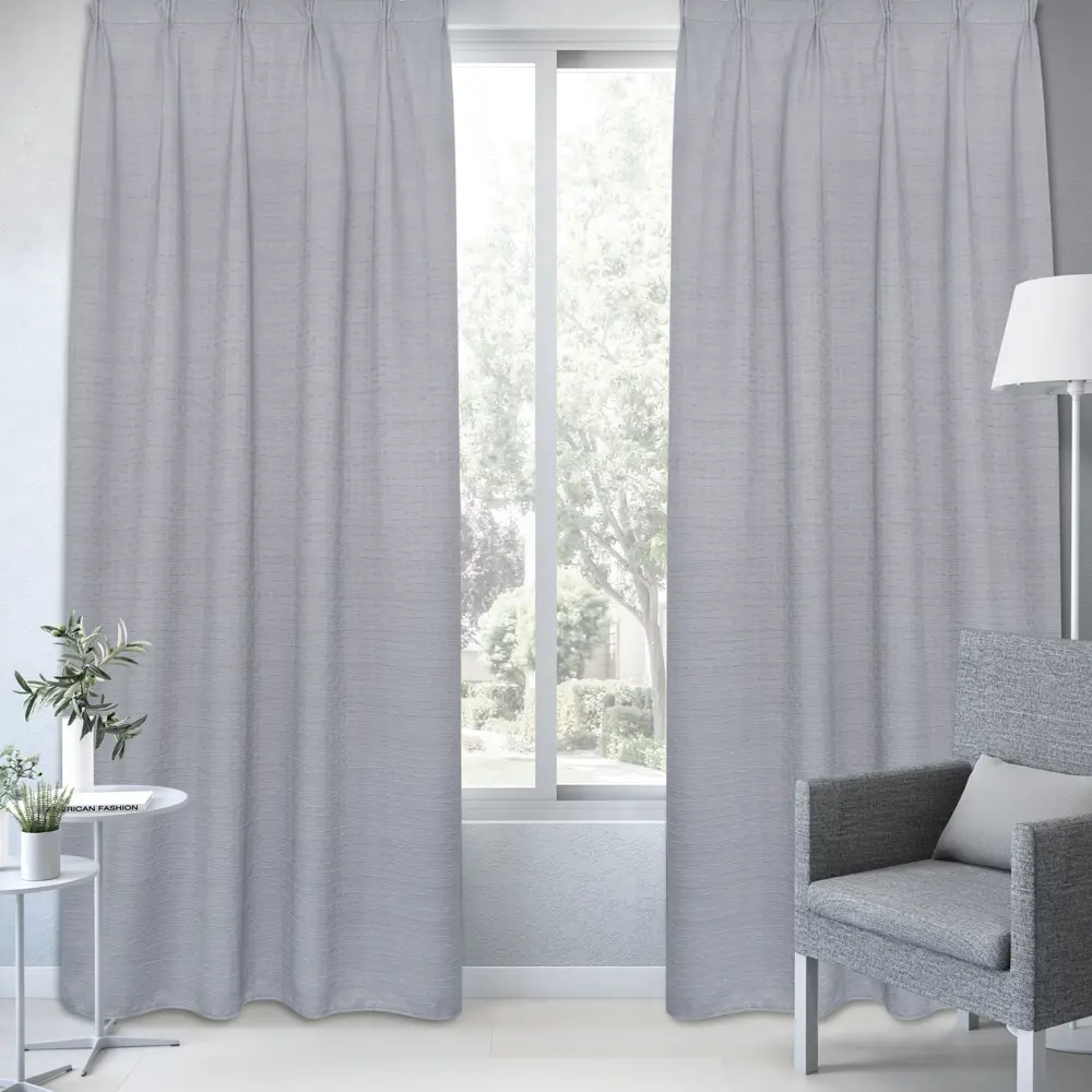 Штора на ленте Denia 160x280 см цвет серый 83406941 STLM-2152624 INSPIRE  - Вид №3