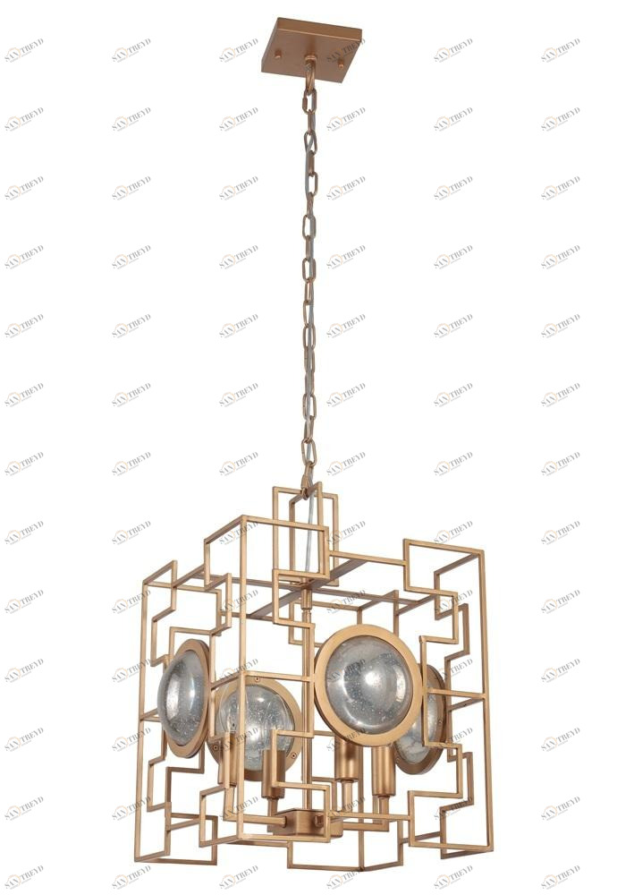 Подвесная люстра Crystal Lux Cuento SP4 Gold CRYSTAL LUX ДИЗАЙНЕРСКИЕ, CUENTO 108727 Золотой 