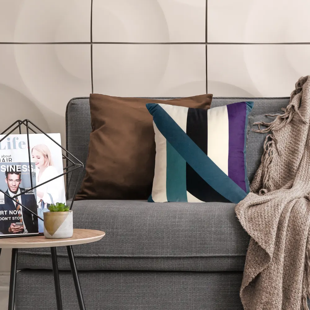 Подушка Геометрия 40x40 см цвет синий SEASONS STLM-2017682 - Вид №3