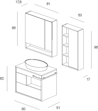Lume 02 Mastella  Lume  Комплект мебели для ванной  - Вид №3