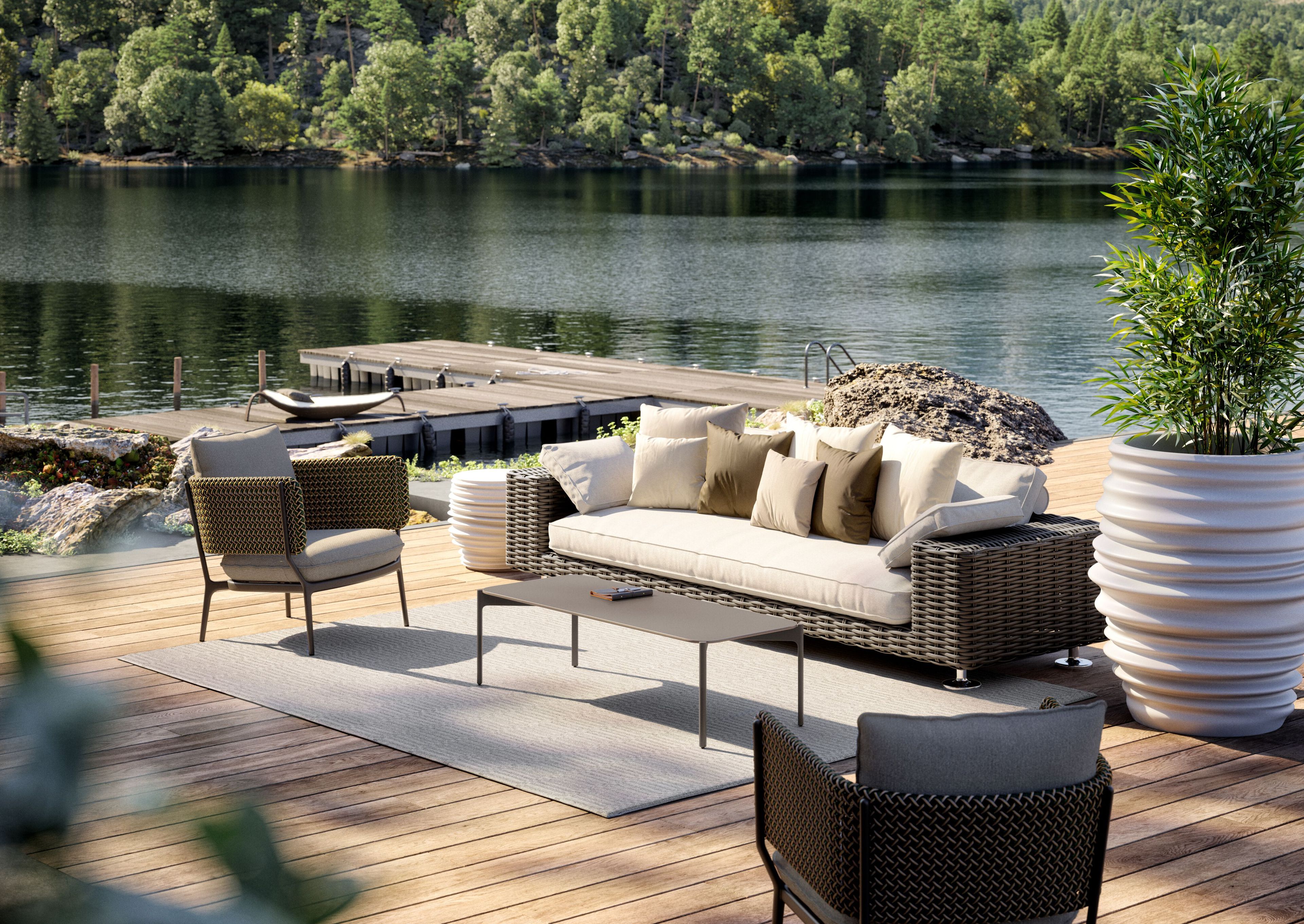 Алюминиевый прямоугольный садовый столик с порошковым покрытием с керамическим материалом DEDON IZON ARCH-00042396 - Вид №12