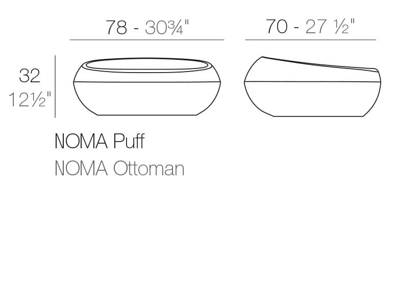 Полиэтиленовый садовый пуфик Vondom Noma ARCH-00018524 - Вид №2