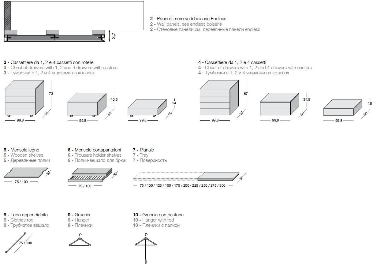 Longhi Модульная угловая гардеробная Aluminiun chic – doors Serie 390 - Вид №7