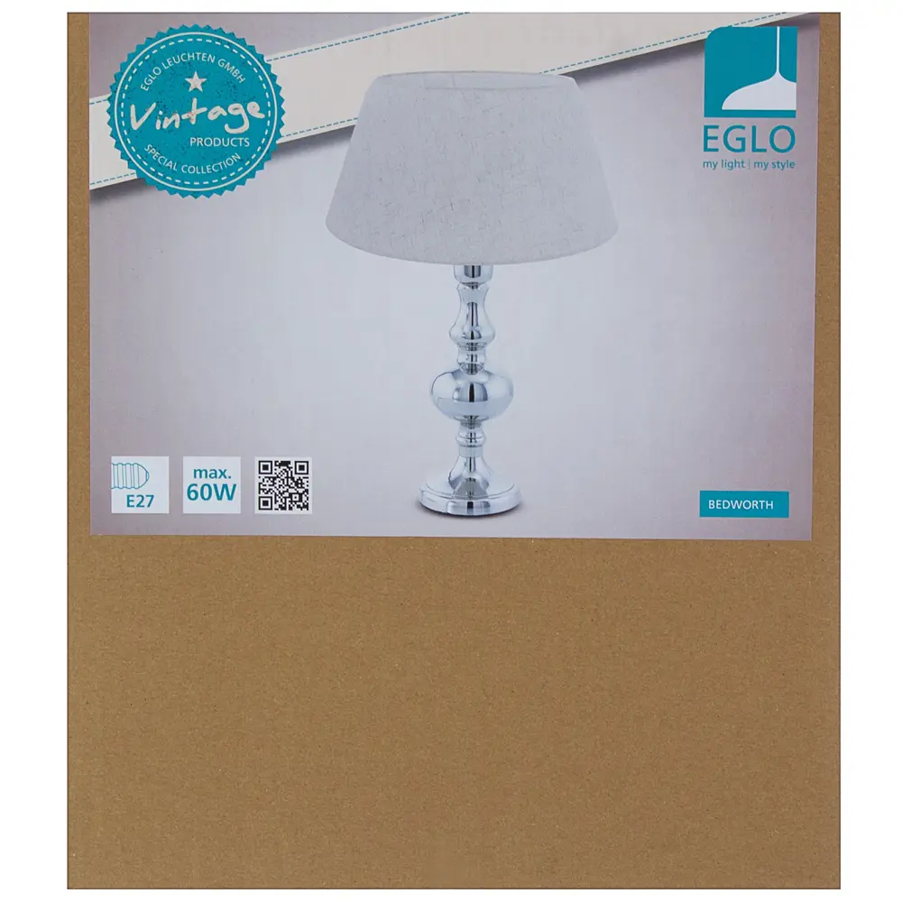 Настольная лампа Eglo «Bedworth» 1хE27x60 Вт, цвет хром STLM-2182140 - Вид №3