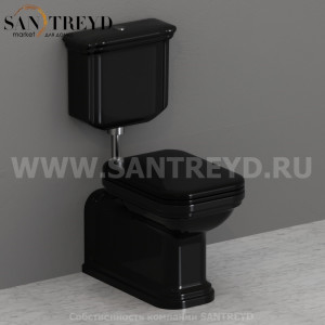 418204 Низкий бачок 40 см цвет Черный жемчуг Kerasan Waldorf Италия
