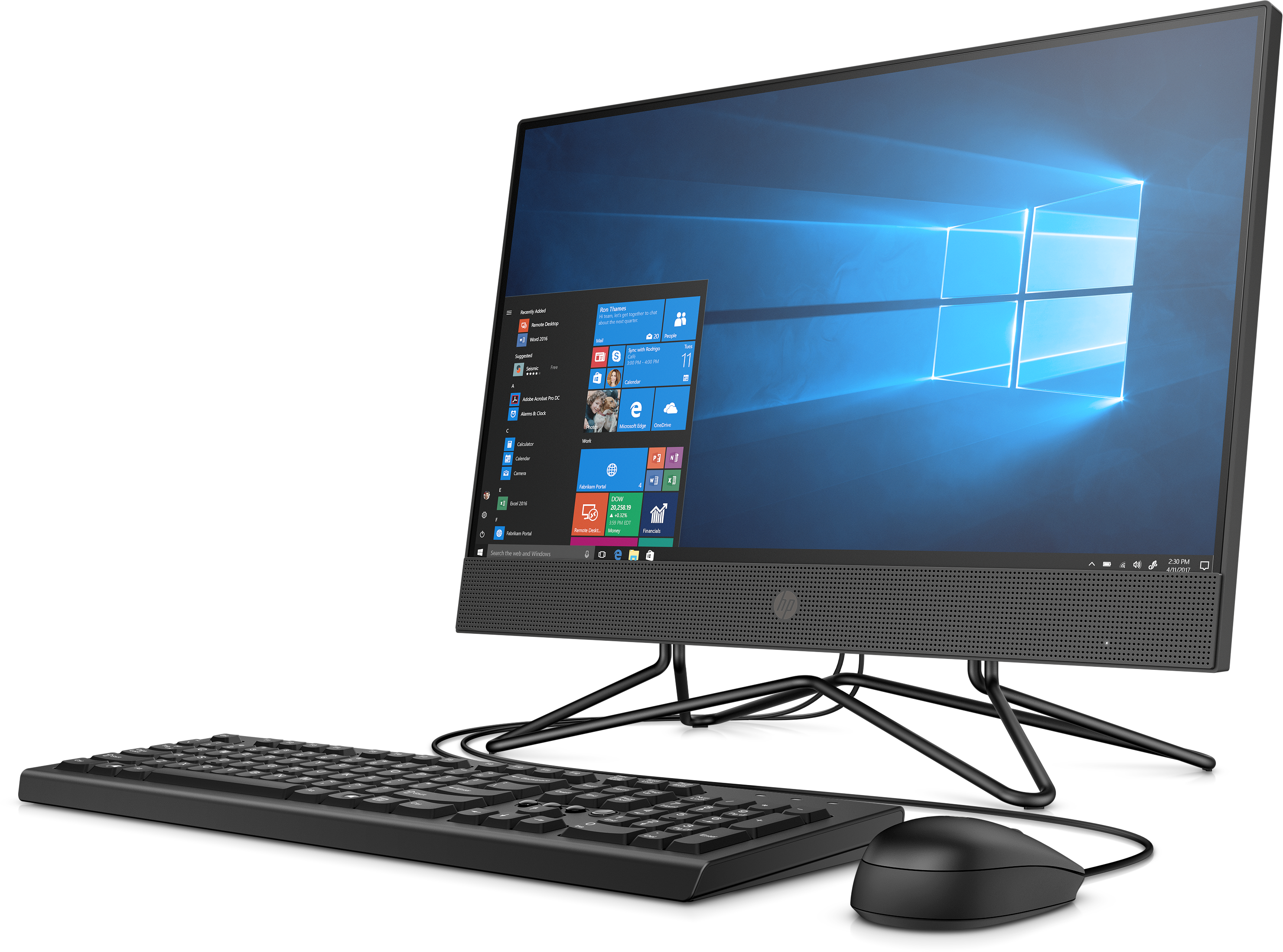 9US65EA#ACB 200 g4 aio 21,5" nt 21.5"(1920x1080 (матовый))/intel core i3 10110u(2.1ghz)/8192mb/1000gb/dvdrw/wifi/war 1y/w10pro + iron gray HP Santreyd  - Вид №1
