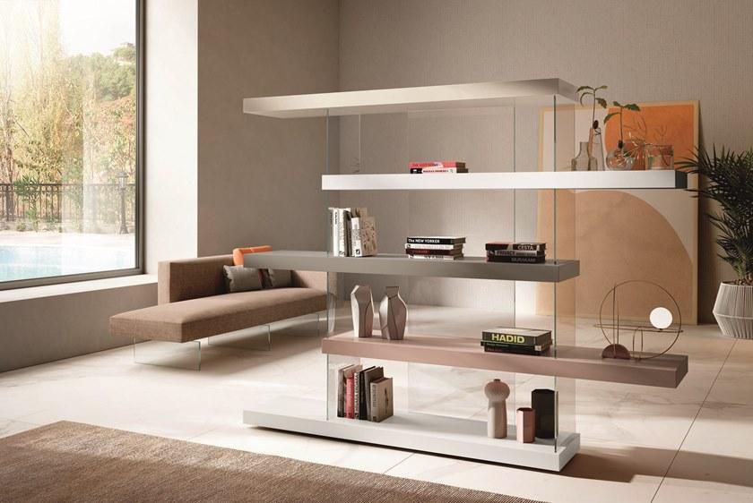 Lago Самонесущий открытый книжный шкаф из дерева и стекла Air sun-id-1401620 - Вид №6